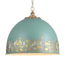 Golden 0809-5P VG-TEAL - Golden Lighting Alison 5-light Pendant in Vintage Gold and Antique Teal shade